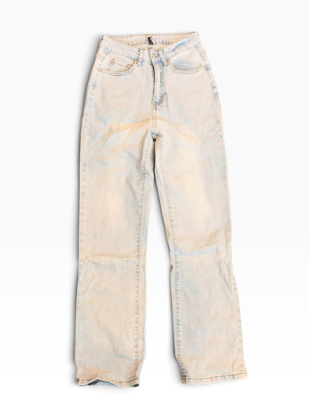 NVFelix TY158 Light Wash High Rise Straight Leg Jeans Y2K Stretch